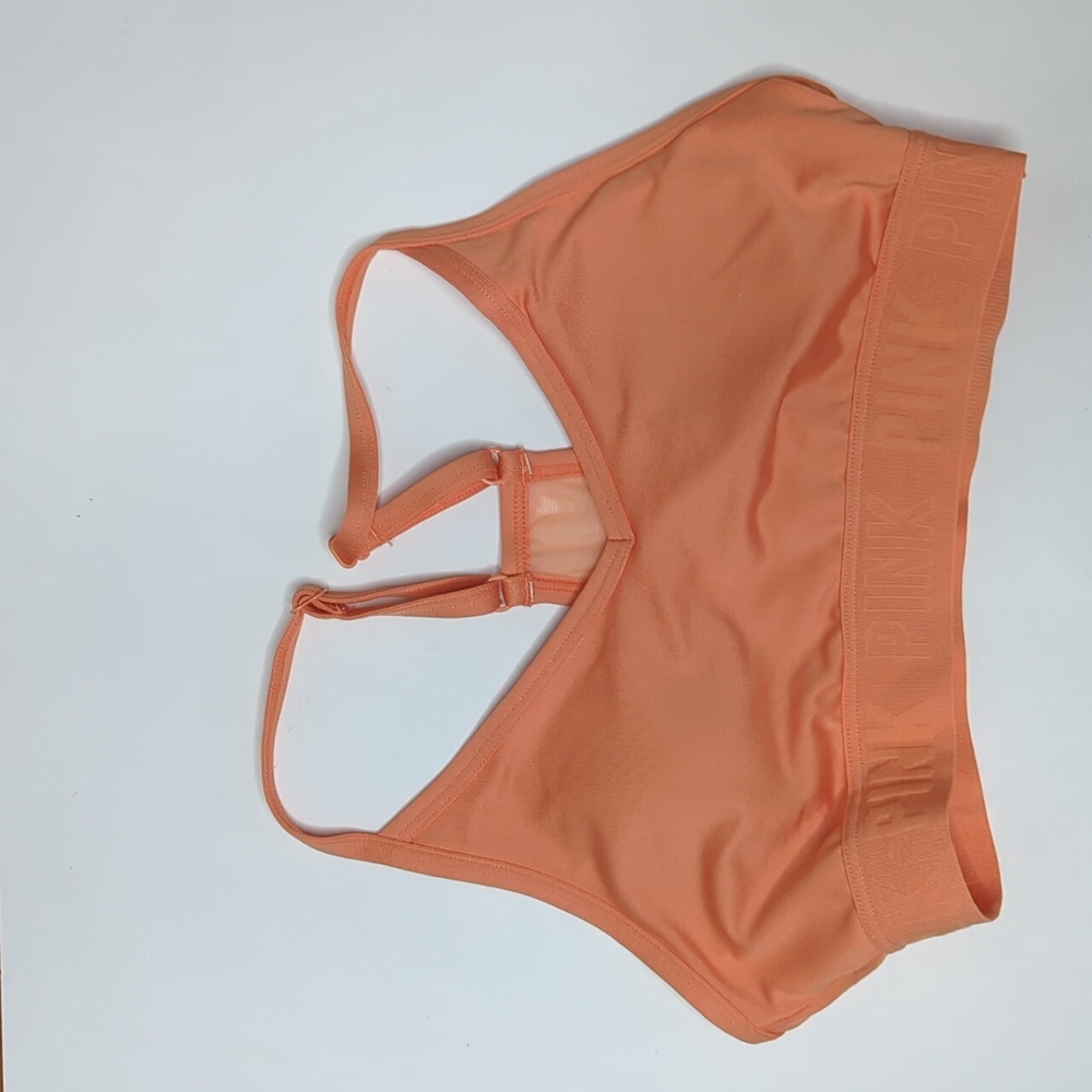 Victoria's Secret PINK Active Racerback Sports Bra Peach Melon Orange XS